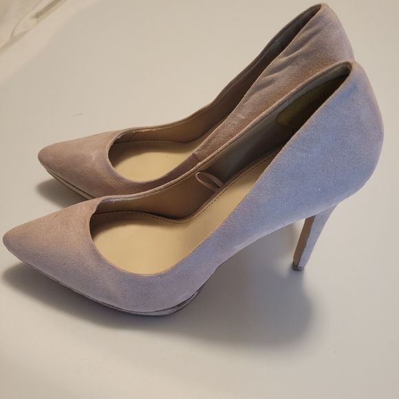 Forever 21 Beige Nude Suede Point Toe D'Orsay Heels Pumps US 6.5 - Picture 2 of 13
